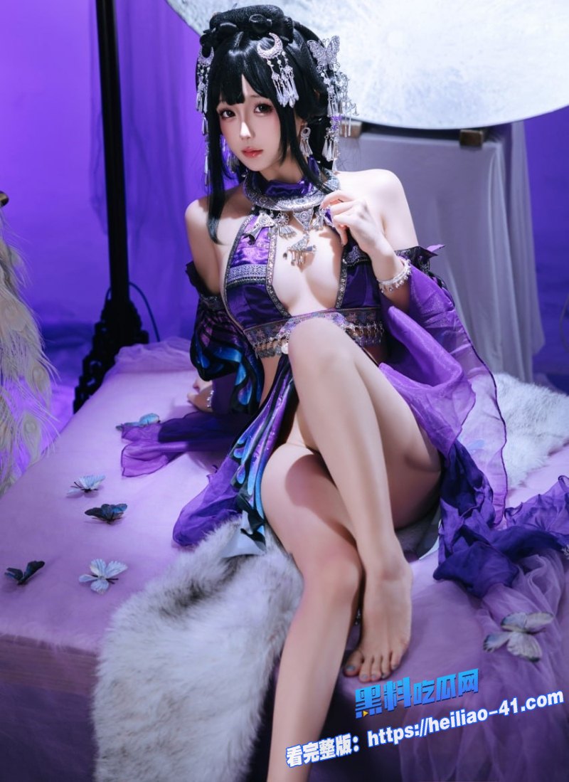 顶级国产嫩模日奈娇COS苗疆巫女爆乳纱裙蝴蝶乳贴若隐若现4