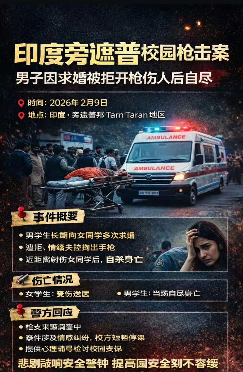 印度大一男生求婚遭拒将女生枪杀1
