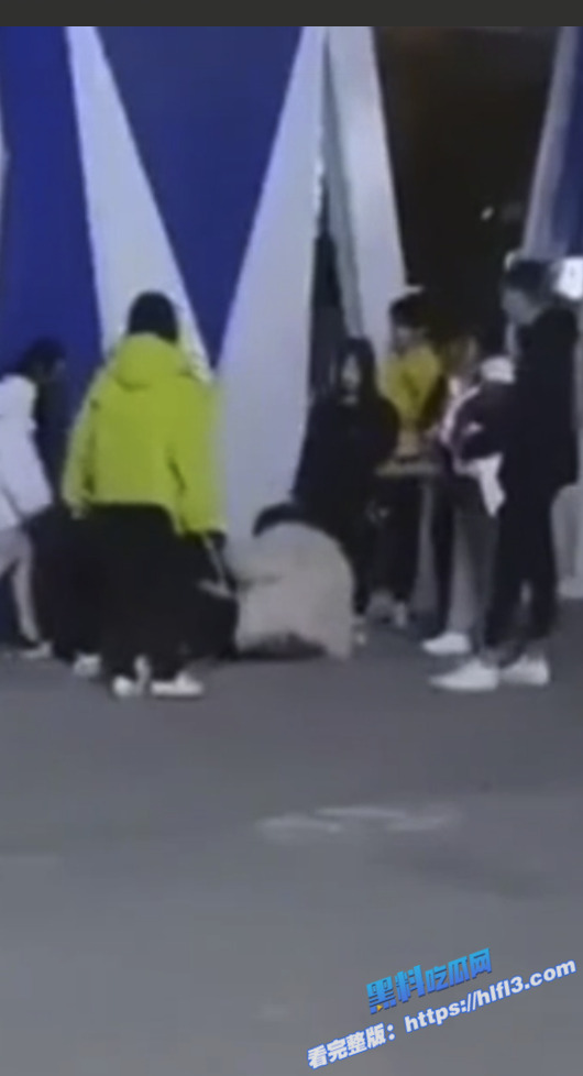 精神小妹斗殴 商业广场街头上演精神小妹群殴 小妹在地上头发被拖拽 拳打脚踢！3