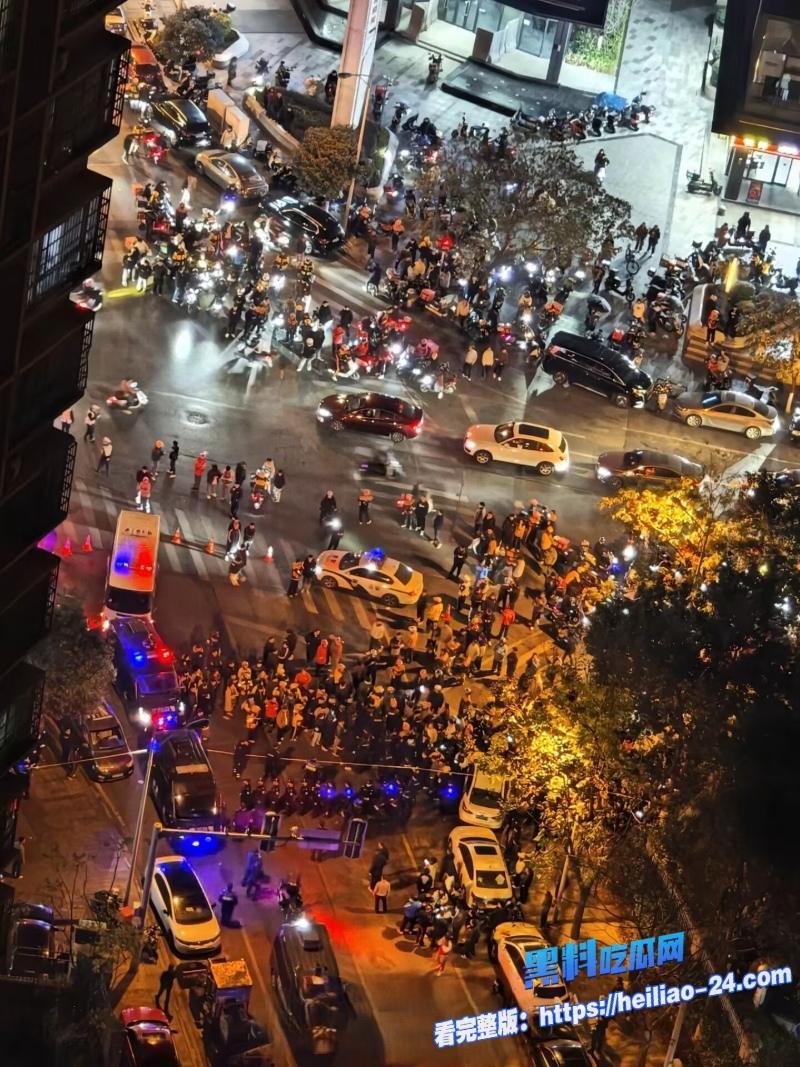 长沙外卖事件长沙合能璞丽小区物业双标激怒骑手千人大军鸣笛抗议现场视频流出太燃了 7