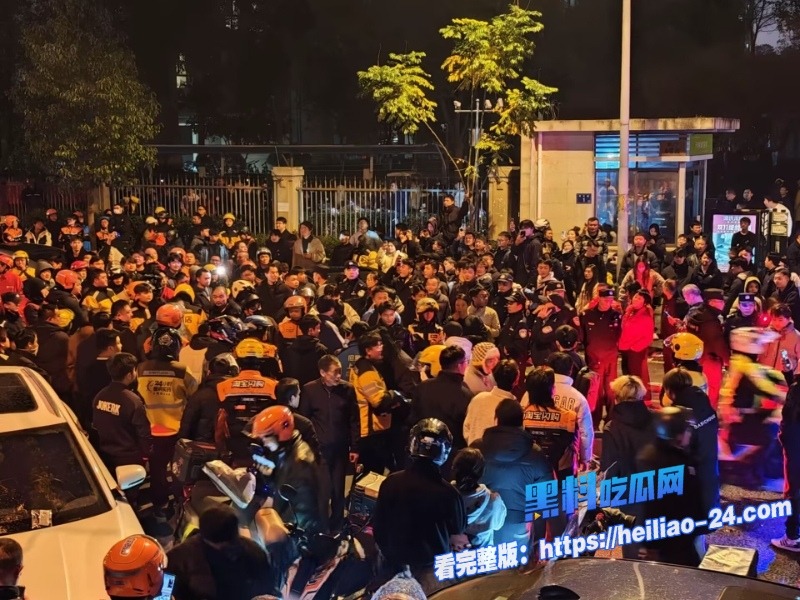 长沙外卖事件长沙合能璞丽小区物业双标激怒骑手千人大军鸣笛抗议现场视频流出太燃了 9