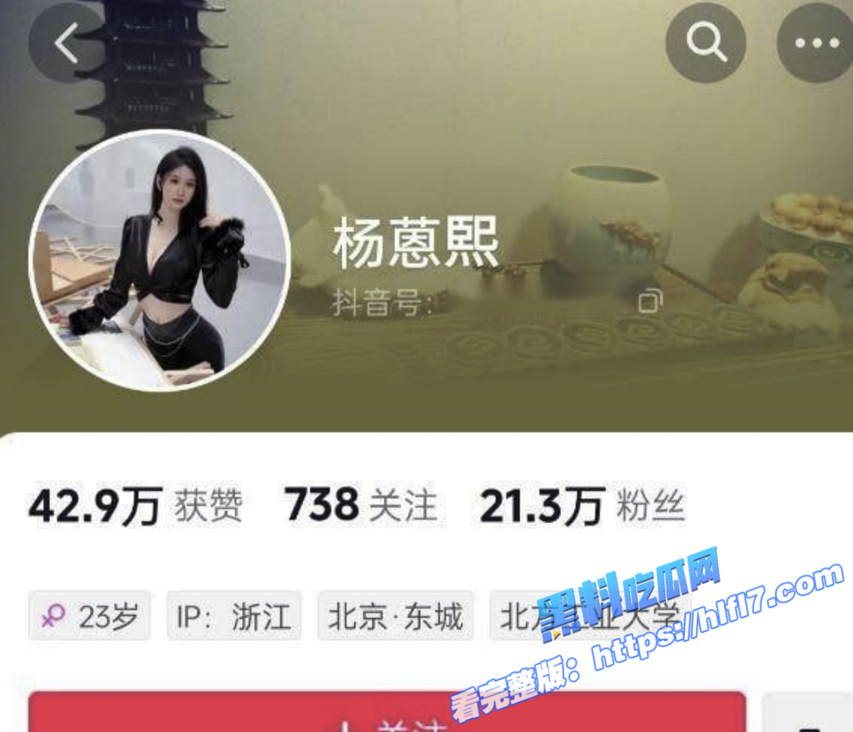 抖音G奶网红 杨蒽熙 大尺度视频泄密 大蜜蜜双乳颤翻天 大佬手抓不住猛啪啪！1