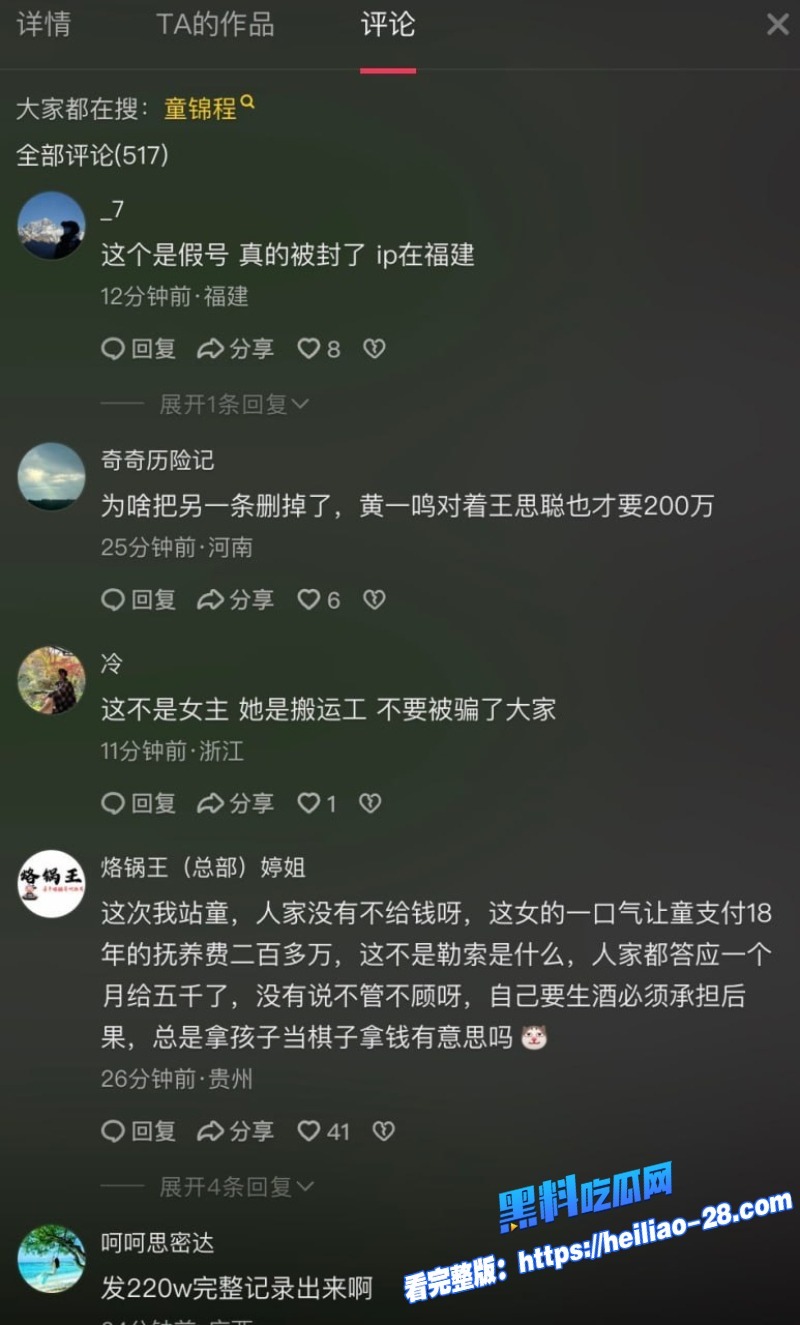 江南第一深情童锦程被捞女小童漾呀设局生下孩子万字长文索要220万天价抚养费16