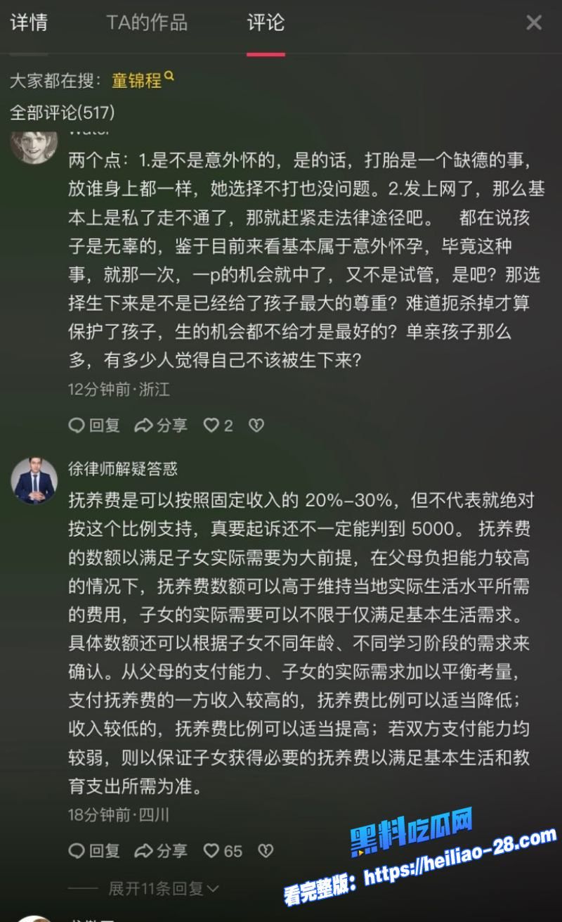 江南第一深情童锦程被捞女小童漾呀设局生下孩子万字长文索要220万天价抚养费18