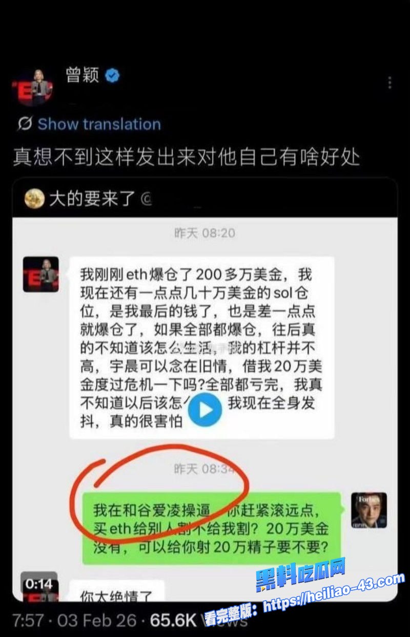 圈大佬孙宇晨被前女友曾颖公开手撕操控市场情感欺骗无缝衔接谷爱凌实锤曝光26