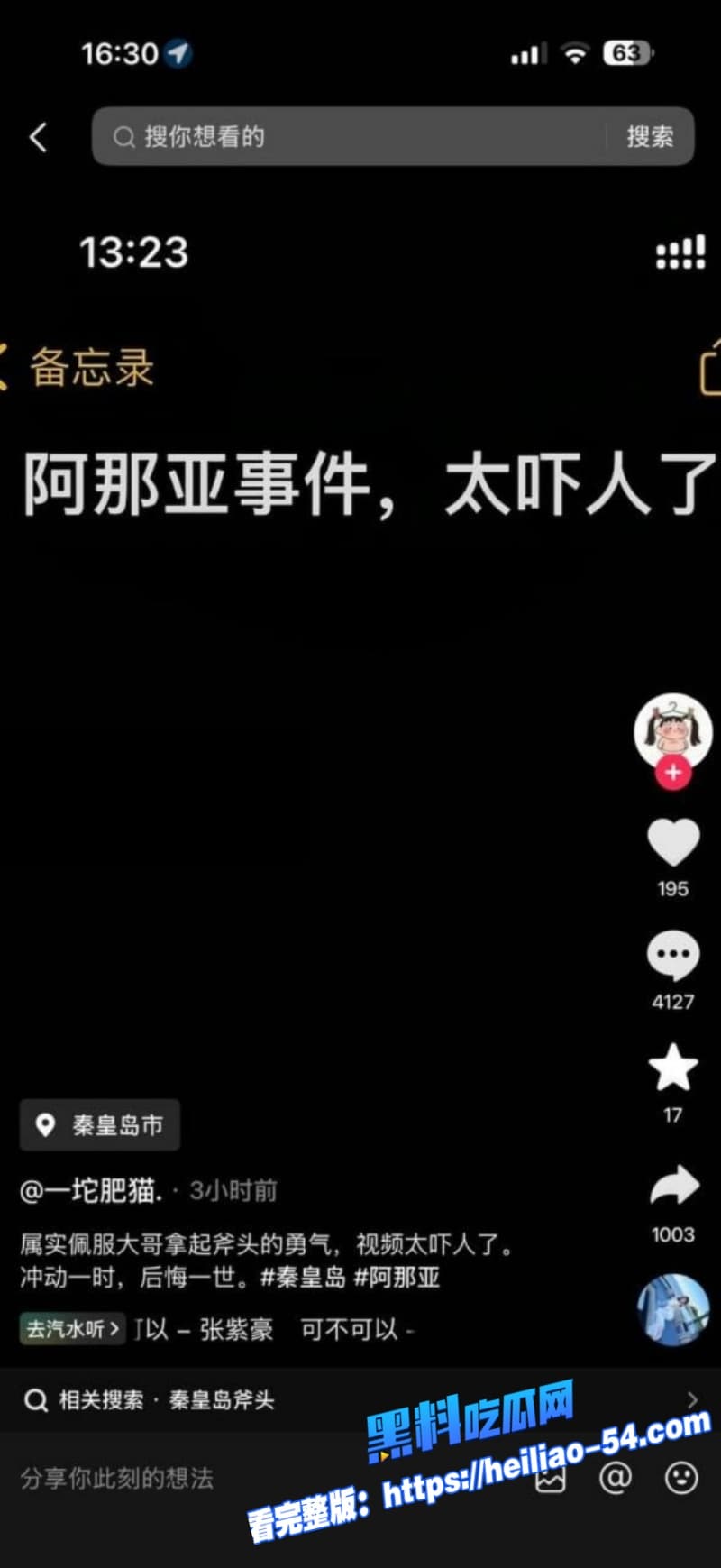 河北秦皇岛阿那亚砍人惨案斧头爆头44岁男子当街5连锤怒砍51岁小白脸视频曝光 24