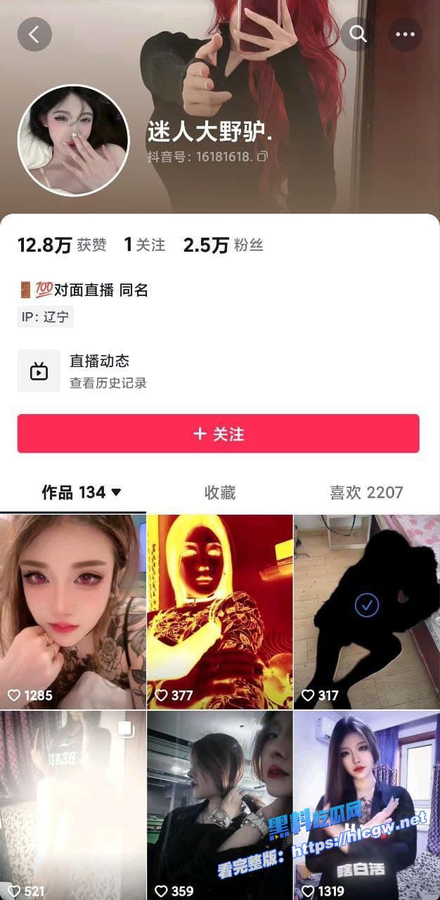 抖音网红迷人大野驴吃瓜抖音