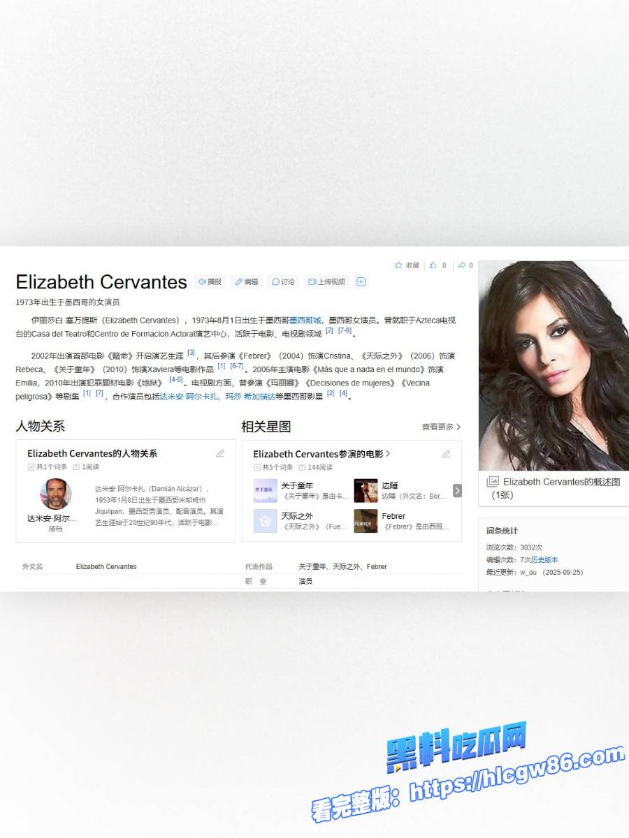 墨西哥女星伊丽莎白·塞万提斯（Elizabeth Cervantes）早期三级片高能流出