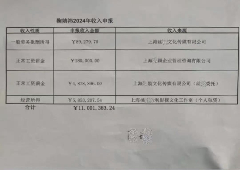 鞠婧祎遭实名举报偷税漏税1 鞠婧祎遭实名举报偷税漏税1