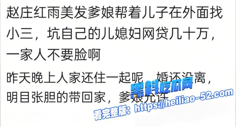 丰县赵庄红雨美发店惊天大瓜父母帮儿子把小三带回家住坑妻几十万网贷这一家子脸都不要了 19