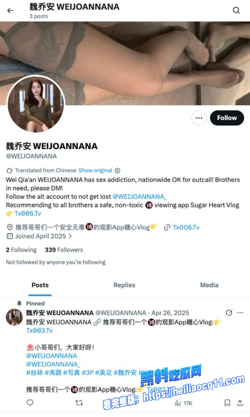 台湾推特网黄魏乔安0