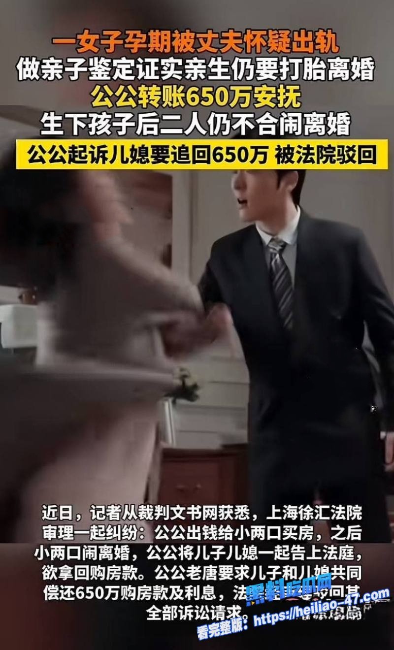 上海徐汇650万购房款闹剧后续丈夫隐瞒婚史弱精出轨妻子被污蔑出轨离婚大反转1
