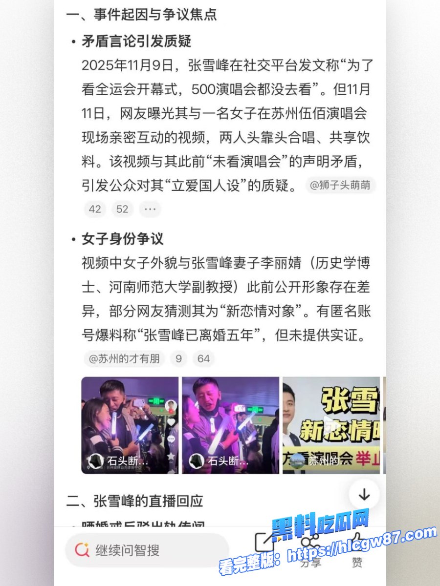 张雪峰与情妇看伍佰演唱会被现场抓包 10