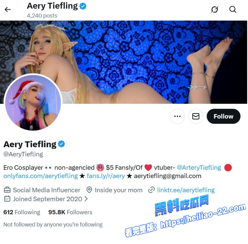知名欧美Coser网黄AeryTieflingcos卡提希娅大尺度福利曝光1