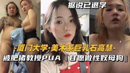 劲爆朋友圈美术系巨乳石高慧,被肥猪教授PUA甘愿做性奴母狗 封面