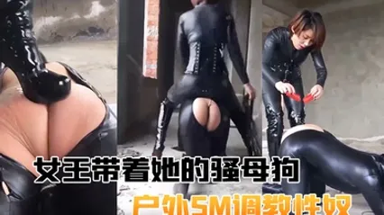 女王带着她的骚母狗户外SM调教性奴滴蜡跪舔钻跨假JB插逼 全集 封面
