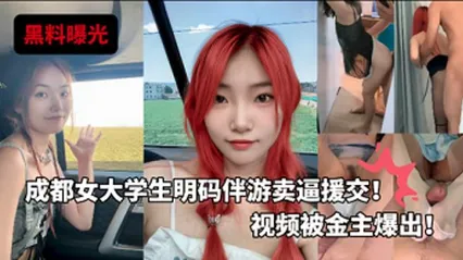 独家曝光成都某校女大学生明码标价援交陪玩伴游卖逼 援交！视频被金主爆出！ 封面