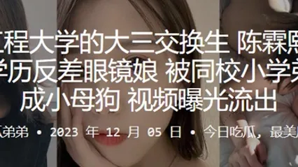 武汉工程大学的大三交换生陈霖熙又一个高学历反差眼镜娘被同校小学弟调教成小母狗视频曝光流出 全集 封面