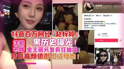 网曝百万网红「赵梓婷」黑历史曝光！被金主疯狂抽插御姐成母狗！ 封面