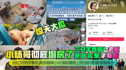 惊天大瓜小杨哥彻底塌房了三只羊吞精齐老板录音完整字幕版附红河学院事件彝族精神小伙强制猥亵公路强奸和偷情等精选 封面