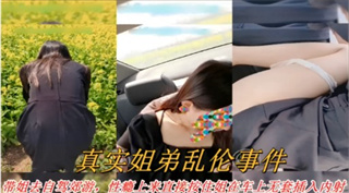带姐姐去自驾郊游，性瘾上来直接按住姐在车上无套插入内射 封面