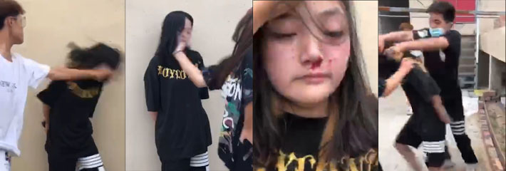 昆明某中学校园霸凌,啪啪拍脸,男女拍下犯罪证据!