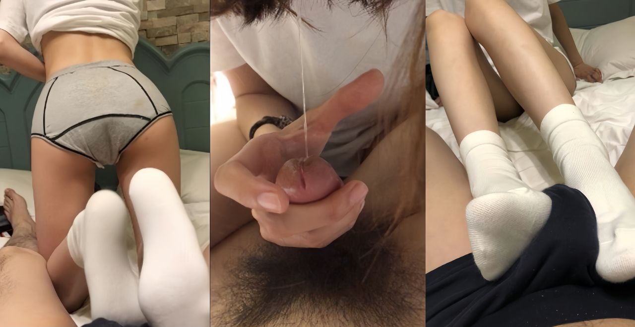 又是足控瓜友的福利,白色棉袜 足交 女生还垫着姨妈巾