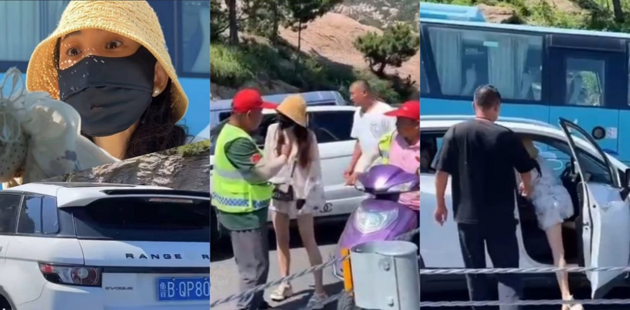 山东青岛一开路虎的小仙女逆行插队未成功 下车怒扇对面男车主十几巴掌后逃逸!