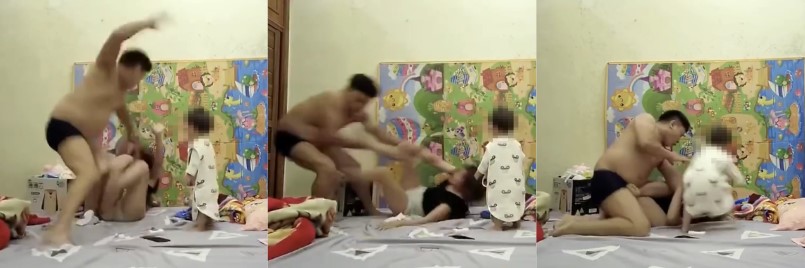 贱男当着孩子面家暴妻子 原因竟是妻子不愿给其口 简直禽兽不如