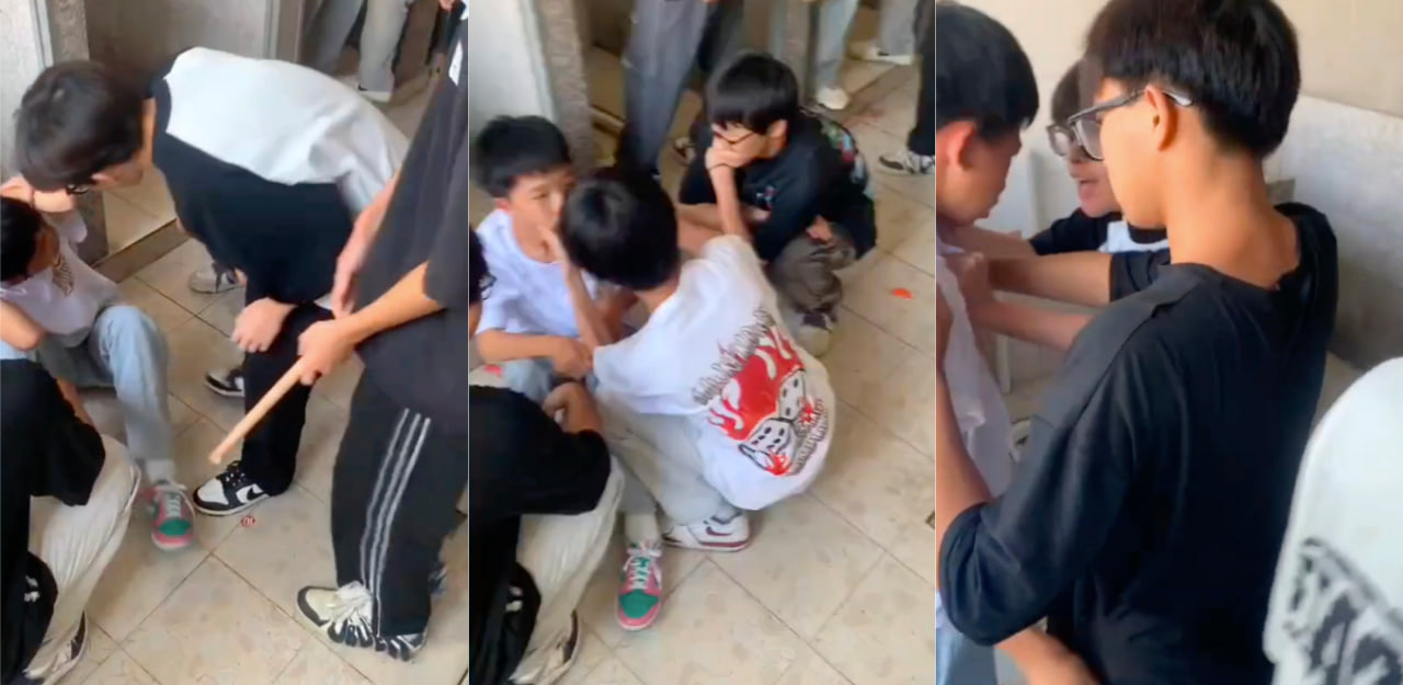 漳州市南靖县高新一学校出现初中生霸凌事件,男孩全程被狂扇巴掌又遭棍棒殴打~