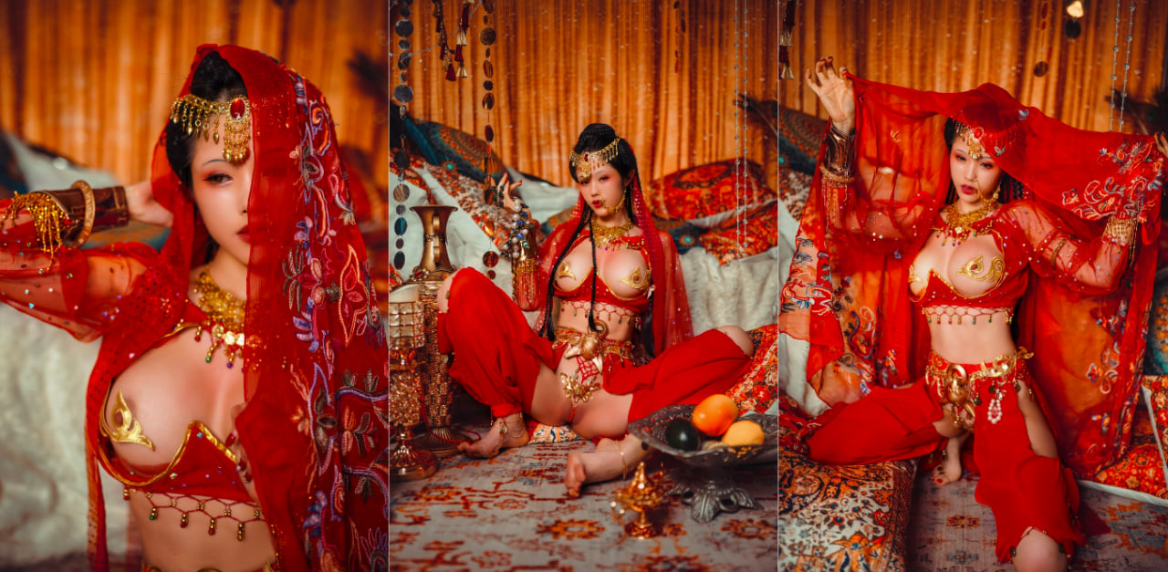 福利姬 钛合金TiTi 在体验塞上红鸾异域风情!裸露大奶骚穴诱惑力十足~