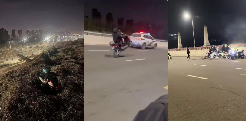 郑州奥体精神小伙骑着摩托在马路上偶遇警察 电摩大队随即开始上演挑战 阿sir 名场面!
