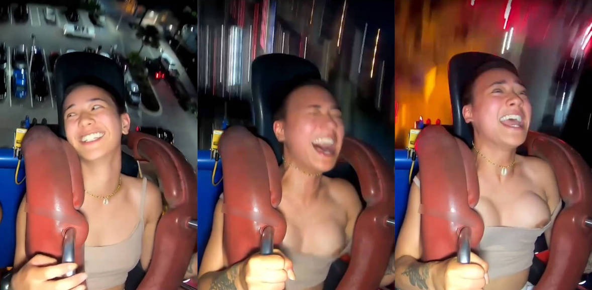 这游乐园也太吓人了!把帅妹妹的Nene都吓出来了!