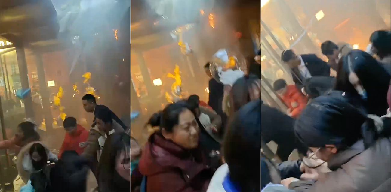 信阳万达组织跨年氢气球爆炸! 多人烧伤游客头被炸秃 现场火光冲天引起踩踏事件