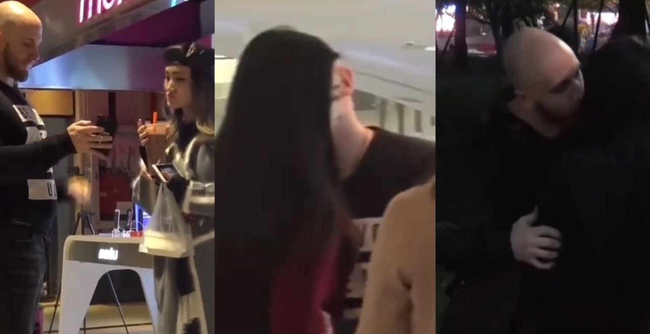 两老外在上海街头发起吻够一百名陌生中国女孩挑战 令人意外的是他们居然挑战成功?