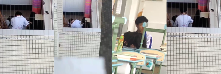 小情侣在教室直接啪啪却被拍上学校表白墙~色胆包天的俩人激情做爱被爆光!
