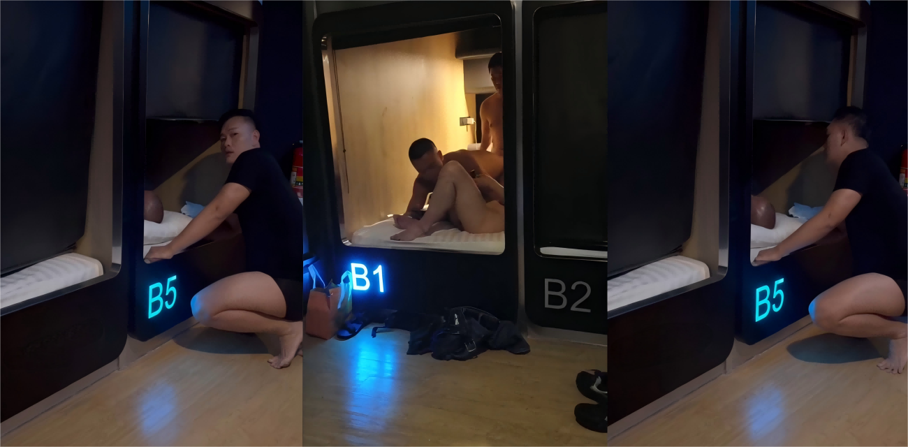 胶囊青旅成为gay淫窝 三个猛男后入轮操 淫荡眼神肌肉撞击场面下流爆棚!