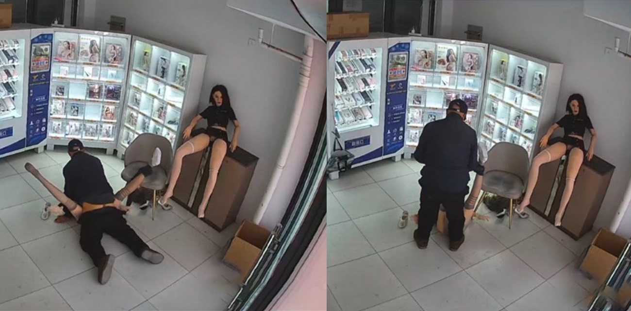 你大爷永远是你大爷!大爷在24小时成人用品店当场验货 被监控当场拍到曝光!