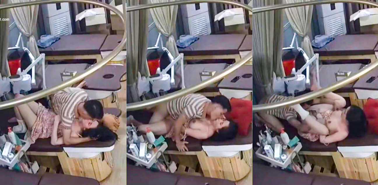 漂亮大奶老板娘店内大胆偷情被拍下!小伙舔奶舔逼掰开内内直接强上老板娘~