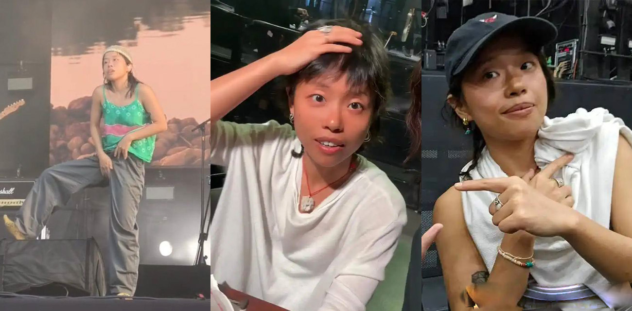 蛙池乐队女主唱金依依大尺度现场表演 这是在搓澡还是在抠逼?