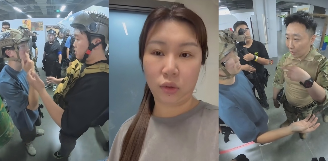 野猪小仙女后续:澄清枪馆冲突 我们没动手 是紫衣男掐脖子