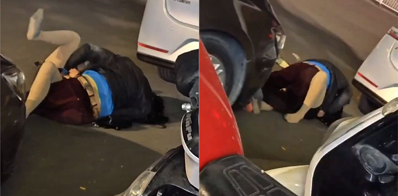 震惊!潮州绿榕北路一男子当街强奸女子未遂,男子被警察带走,精虫上脑的人真可怕!