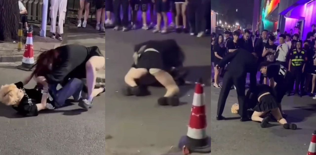 北京工体街头打架事件 1V1坦克大战细狗 男方完败 吃瓜群众纷纷上前拍摄精彩瞬间!!