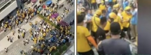 广州 天河万科广场，事发原因 保安打了外卖员，午高峰过后，集体找保安讨要说法，引发肢体冲突特警 清场