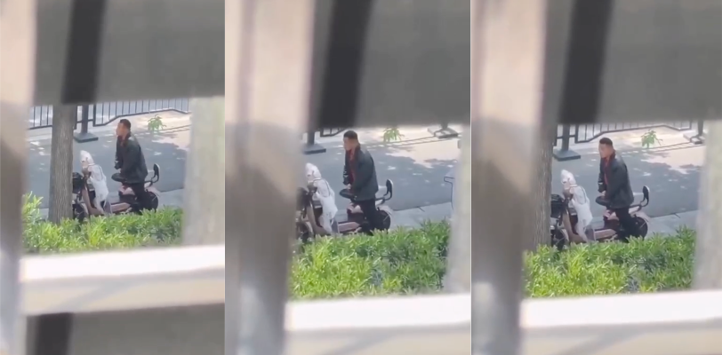 奇葩男子欲望强大尾随女子不成却掏出大屌猛操其电瓶车 必须给他挂上一个牛人称号!