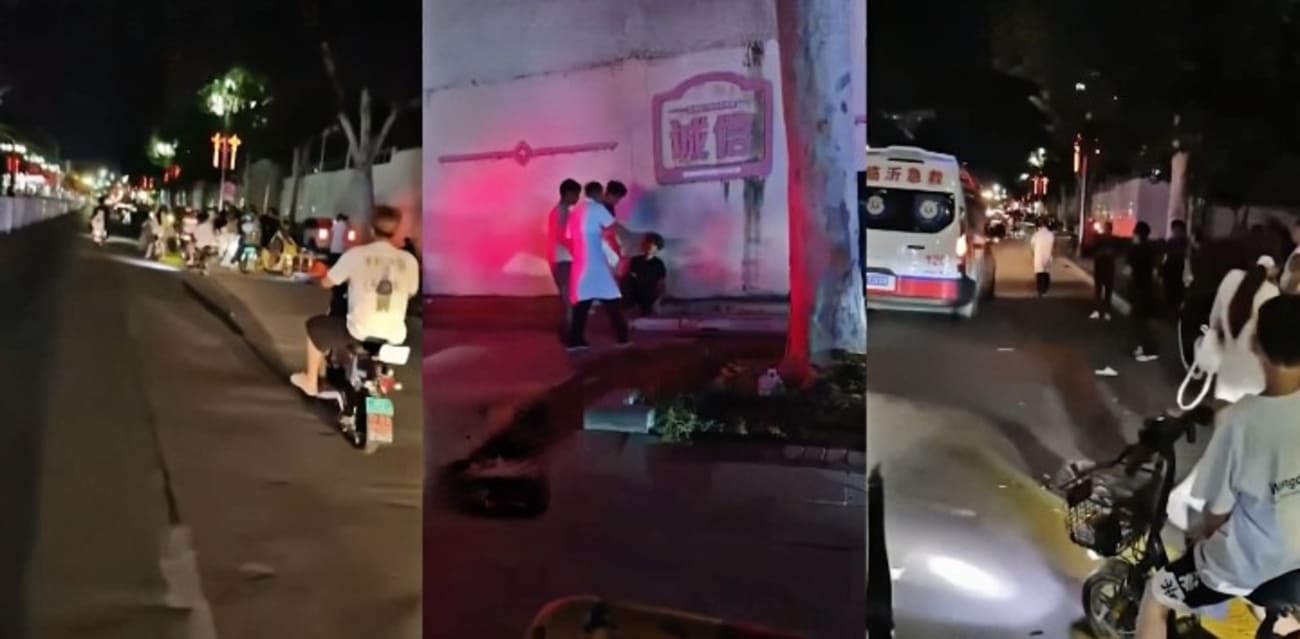 临沂临沭时代广场凌晨出大车祸 特斯拉疑似醉驾撞电动车 现场画面极其惨烈