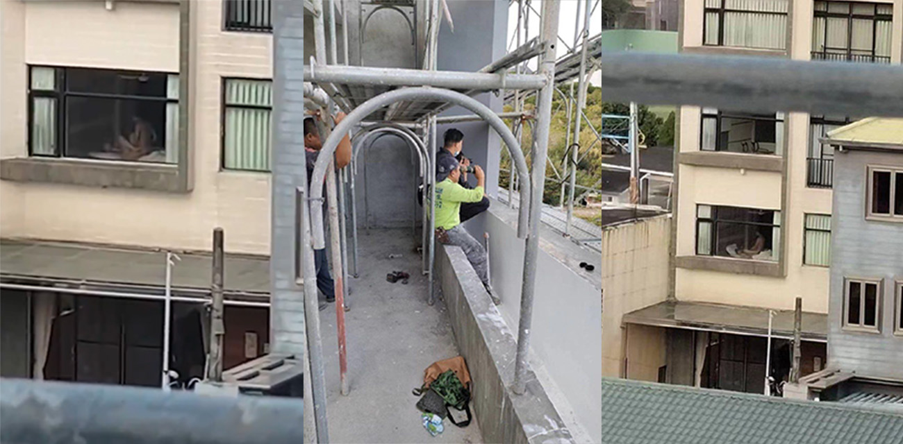 直播造娃现场,工地对面的居民楼一对夫妻啪啪啪不拉窗帘,急得大哥望远镜都拿出来了