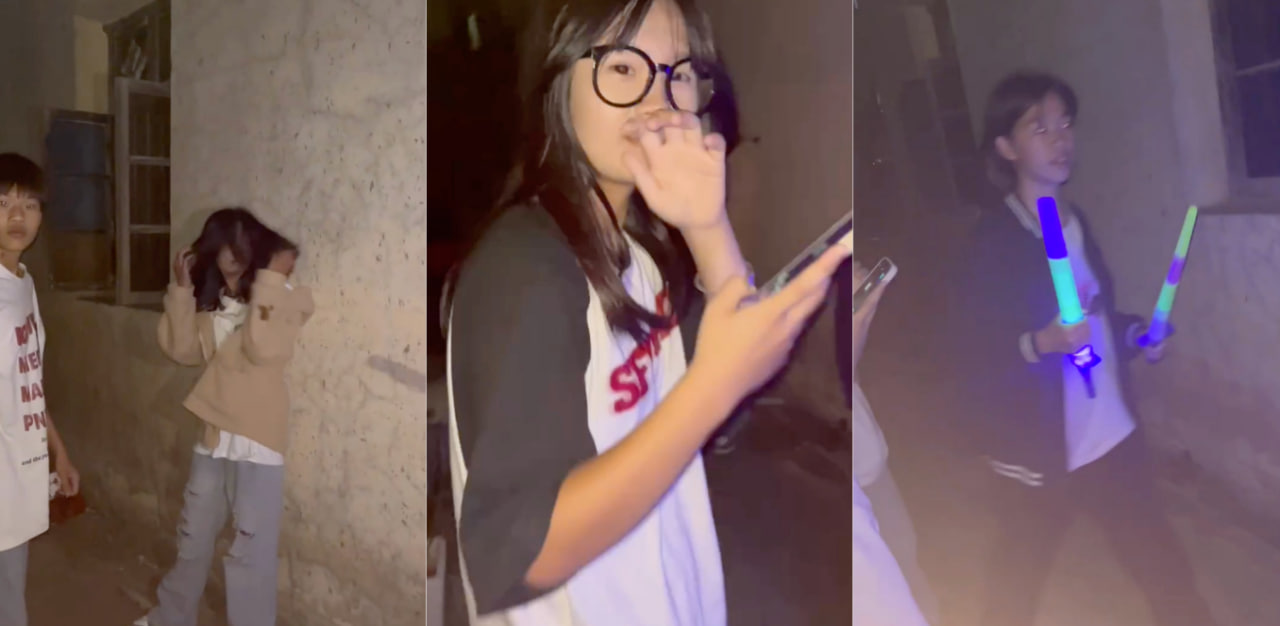 福建漳州市大坪精神小妹伙同男友对着弱小女孩拳打脚踢霸凌女主!打架斗殴被全程拍摄流出!