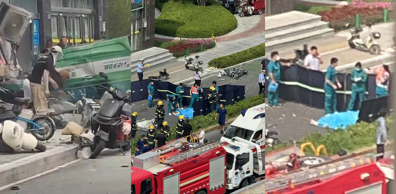 河南郑州出租车冲人行道酿惨祸 多人死伤含外卖小哥 现场触目惊心!