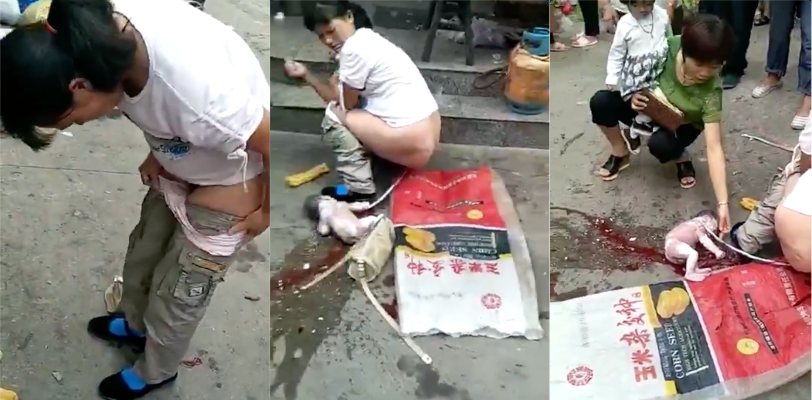 超裂的视频却又很伟大 女子不顾隐私当街产子众人出手相助 分娩的过程比想象中的丝滑!